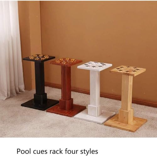 Durable Freestanding Wooden Pool Cue Rack - 8 Cue Capacity Billiard Floor Rack for Family, Club & Game Room - Elegant White Finish, 30x55x24cm (Beige)