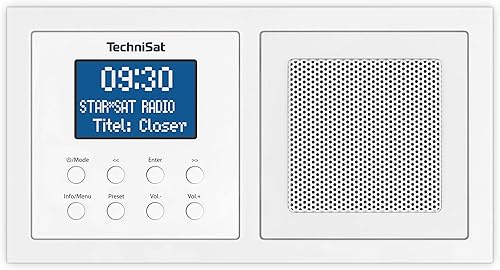 TechniSat DIGITRADIO UP 1 - DAB+ Unterputzradio zur Anbringung in jeder Doppel Unterputzdose (DAB, UKW, Bluetooth-Empfang, dimmbares LCD-Display