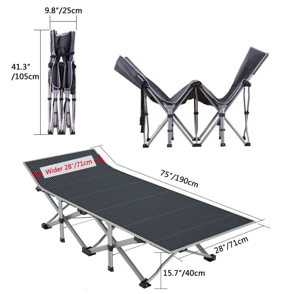 Lilypelle Folding Camping Cot for Adult，Portable Fold Up Cot， Sleep Cot for Home/Office/Hospital