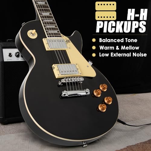 LP Electric Guitar Beginner Kit with 20W Amp & All Starter Accessories, Solid Body, Mahogany Wood
