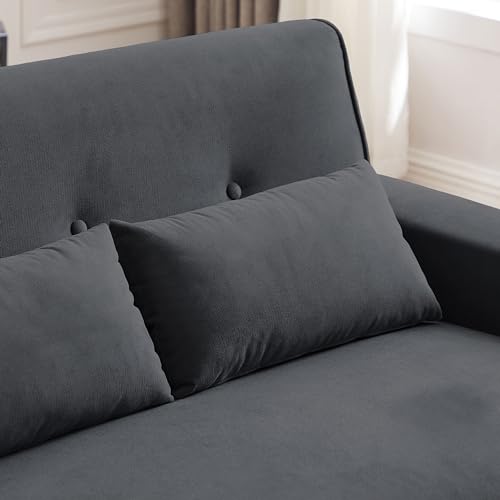 48.8" Small Loveseat Sofa, Mid Century Modern Love Seat Couch with Back Cushions and Wood Legs, 2 Seater Couches for Living Room, Bedroom
