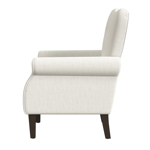 Home Decor | Upholstered Rolled Arm Wingback Accent Chair | Accent Chairs for Living Room & Bedroom | Decorative Home Furniture - Cream