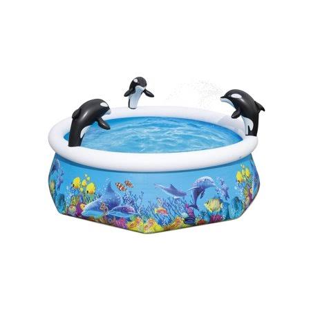 H2ogo! 8ft x 26in Orca Round Inflatable Spray Easy-Set Pool