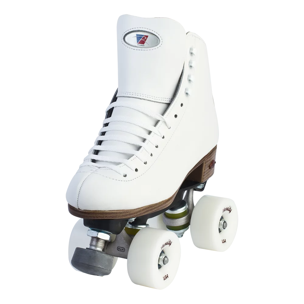 Riedell Quad Roller Skates - 120 Raven (White) - Curated Treasures Market