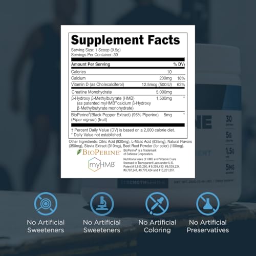 Transparent Labs Bulk Pre-Workout Powder (30 Servings, Strawberry Lemonade) & Creatine HMB (30 Servings, Hawaiian Splash)