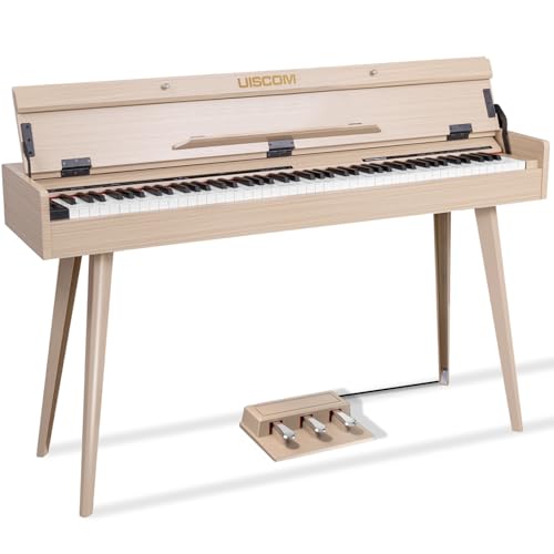 88 Key Weighted Digital Piano - Wooden Desk Electric Piano Transforms Between Desk and Vanity - Progressive Hammer-Action Keyboard