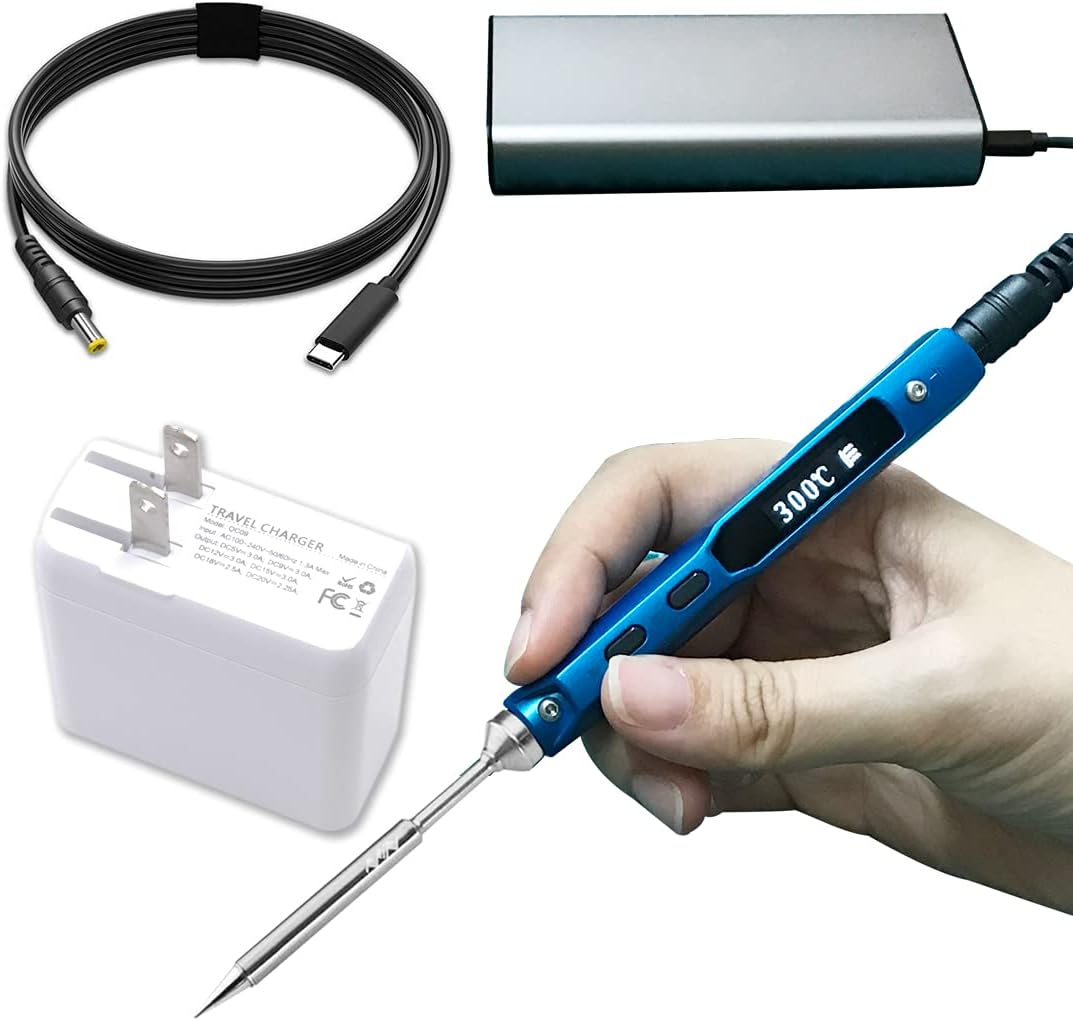 YKEY PD Power Supply Blue TS100 Portable Micro Digital Electronics Soldering Iron Station Kit Adjustable Temperature OLED Programmable Welding Tool