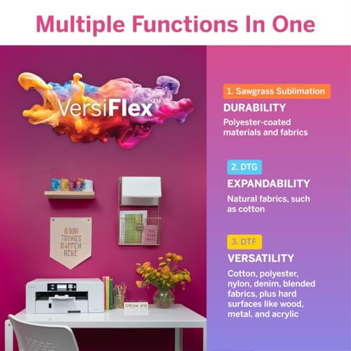 Sawgrass SG1000 VersiFlex Printer Bundle, Innovative Inks & Light Heat Transfer Paper Bundle - Soft-Touch Infusible Ink, 8.5x11 Paper