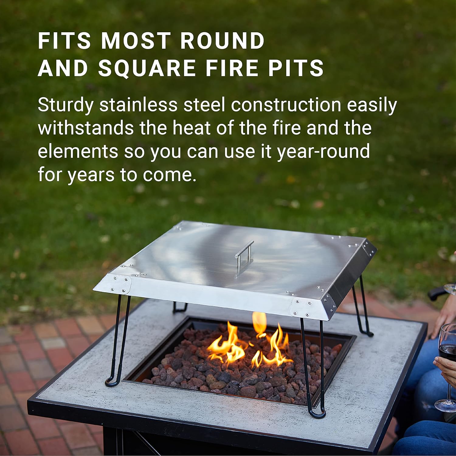 Radiate | Stainless Steel Fire Pit Heat Deflector | 25&rdquo; x 25&rdquo