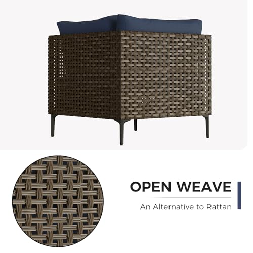 Grand patio 7-Piece Wicker Patio Furniture Set, Boho Outdoor Conversation Set Sectional Sofa with Water Resistant Thick Cushions and Coffee Table