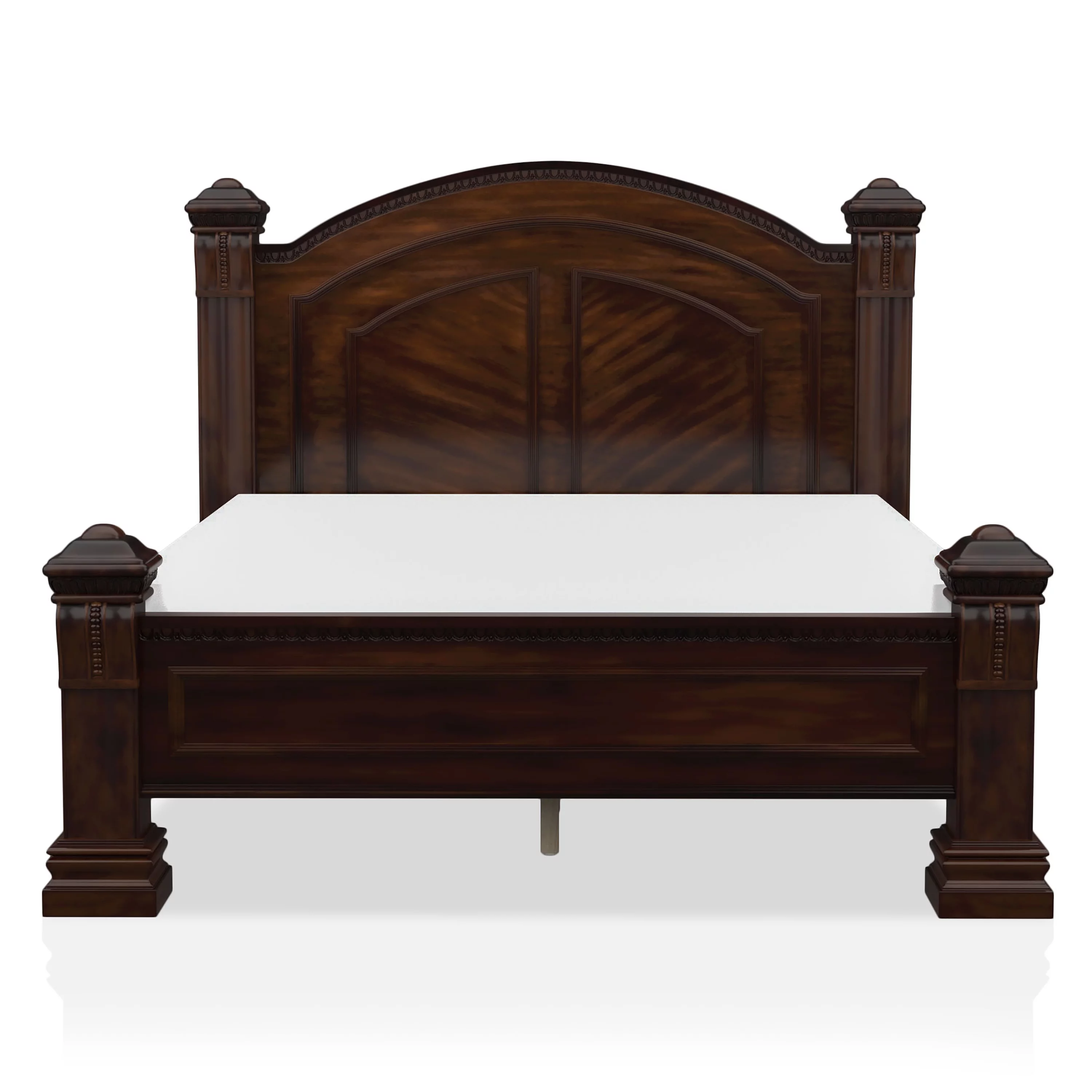 Furniture of America Oulette 2-Piece Solid Wood Bedroom Set in Cherry Finish, Eastern King