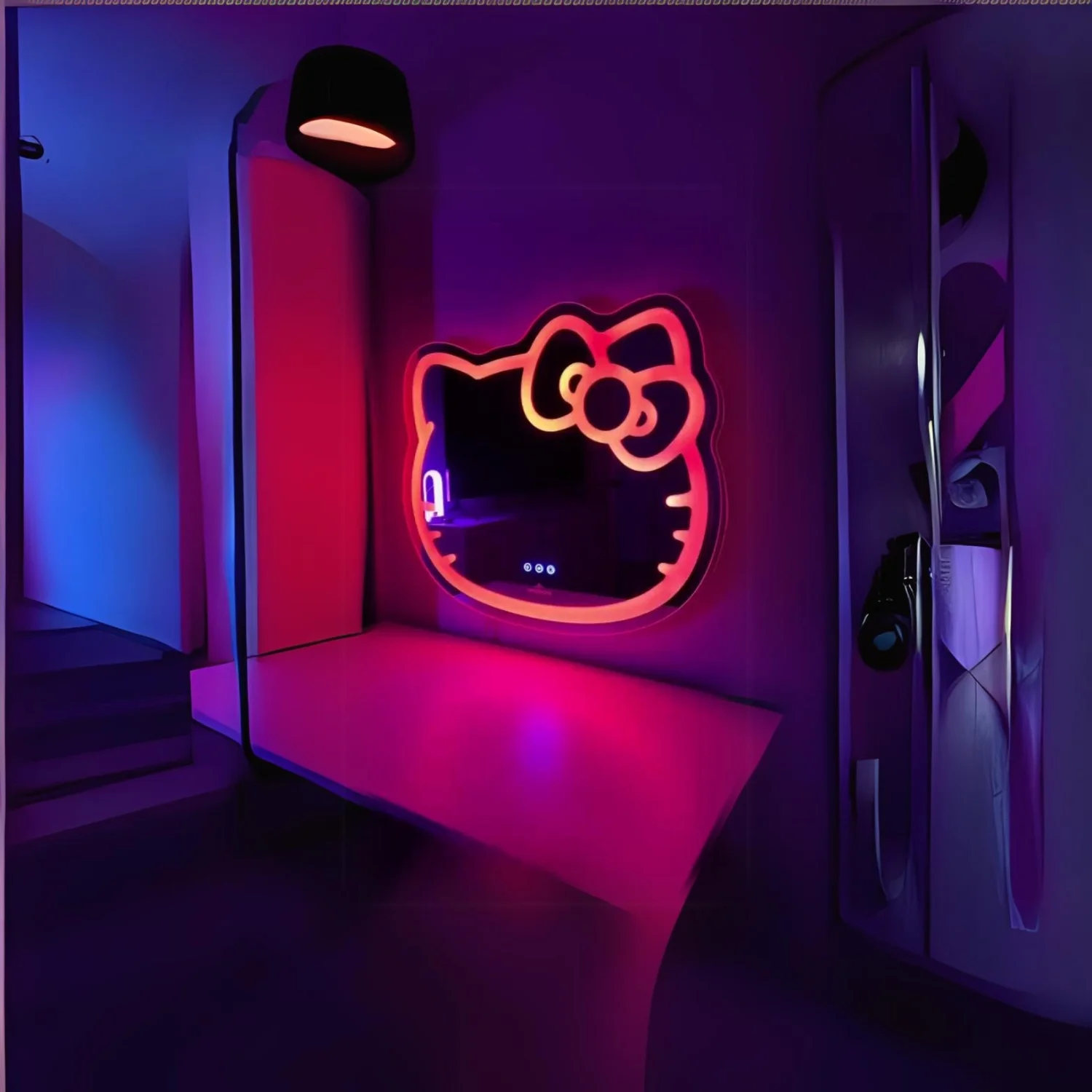 Impressions Vanity Hello Kitty LED Makeup Mirror, Wall Mount Tabletop Lighted Mirrors with Touch Sensor - Radiant Selections