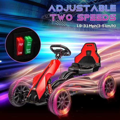 Aosom 12V Electric Go Kart for Kids, Outdoor Ride-On Toy with Forward Backward Drive & Adjustable Speed, Gift for Child 3-8 Years Old, White