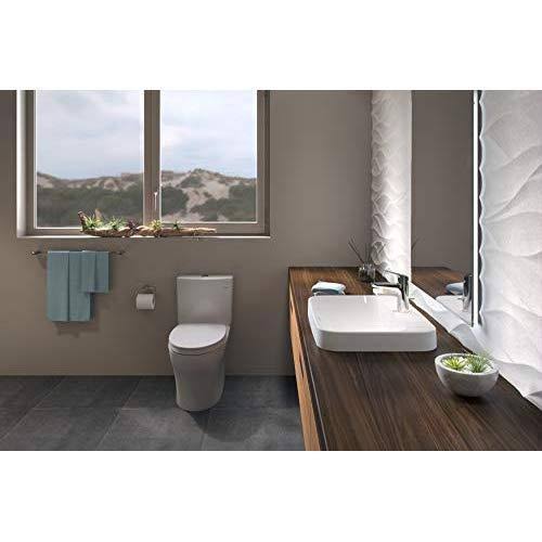 Toto Aquia IV Washlet+ Two-Piece Elongated Dual Flush 1.28 and 0.8 GPF Toilet with CeFiONtect, Cotton White (MS446124CEMG#01)