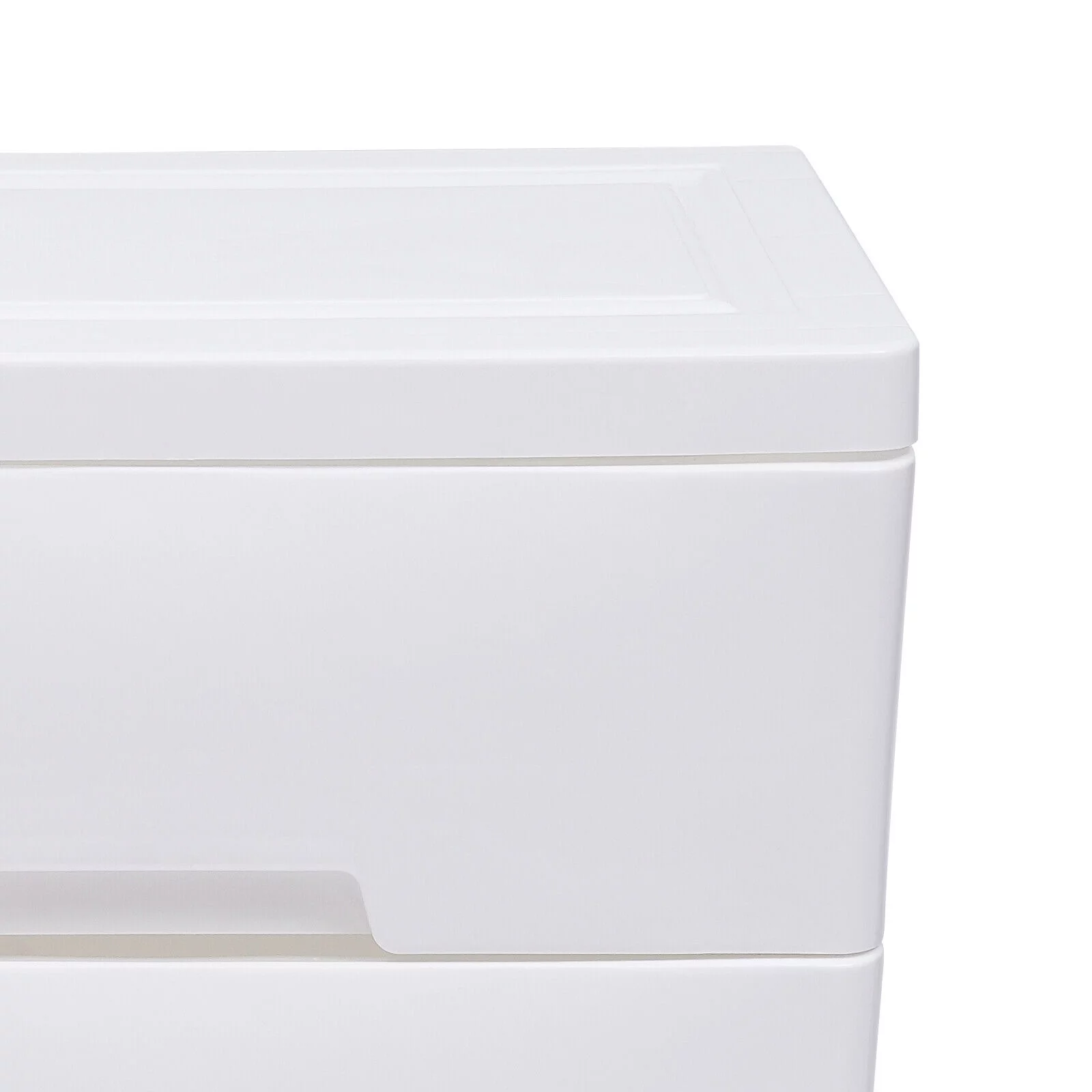 5 Drawers Dresser Chest Drawers Plastic Clothes Storage Bedroom Furniture White