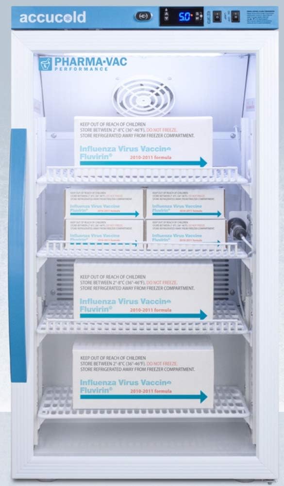 Summit Appliance ARG3PV Pharma-Vac Performance Series 3 Cu.Ft. Counter Height Commercial Vaccine All-Refrigerator with Glass Door, Automatic Defrost