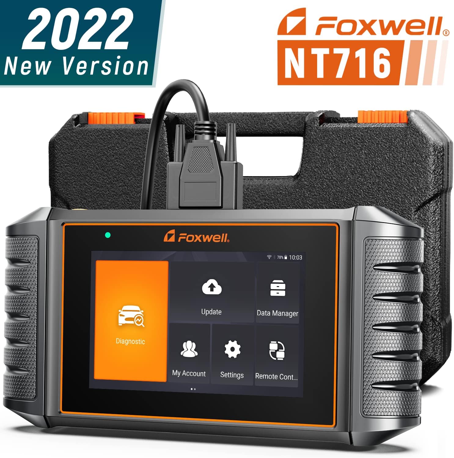 FOXWELL NT716 OBD2 Scanner ABS Code Reader, Auto Bleed Scan Tool SRS Transmission Engine Scanner Car Diagnostic Tool EPB TPMS SAS TPS Oil Reset