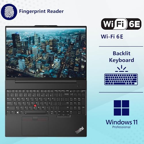 Lenovo ThinkPad E16 G2 Business Laptop Computer, 16" FHD+, AMD 8-Core Ryzen 7 7735HS (Beat i7-1360P), 32GB DDR5, 1TB PCIe SSD, WiFi 6E