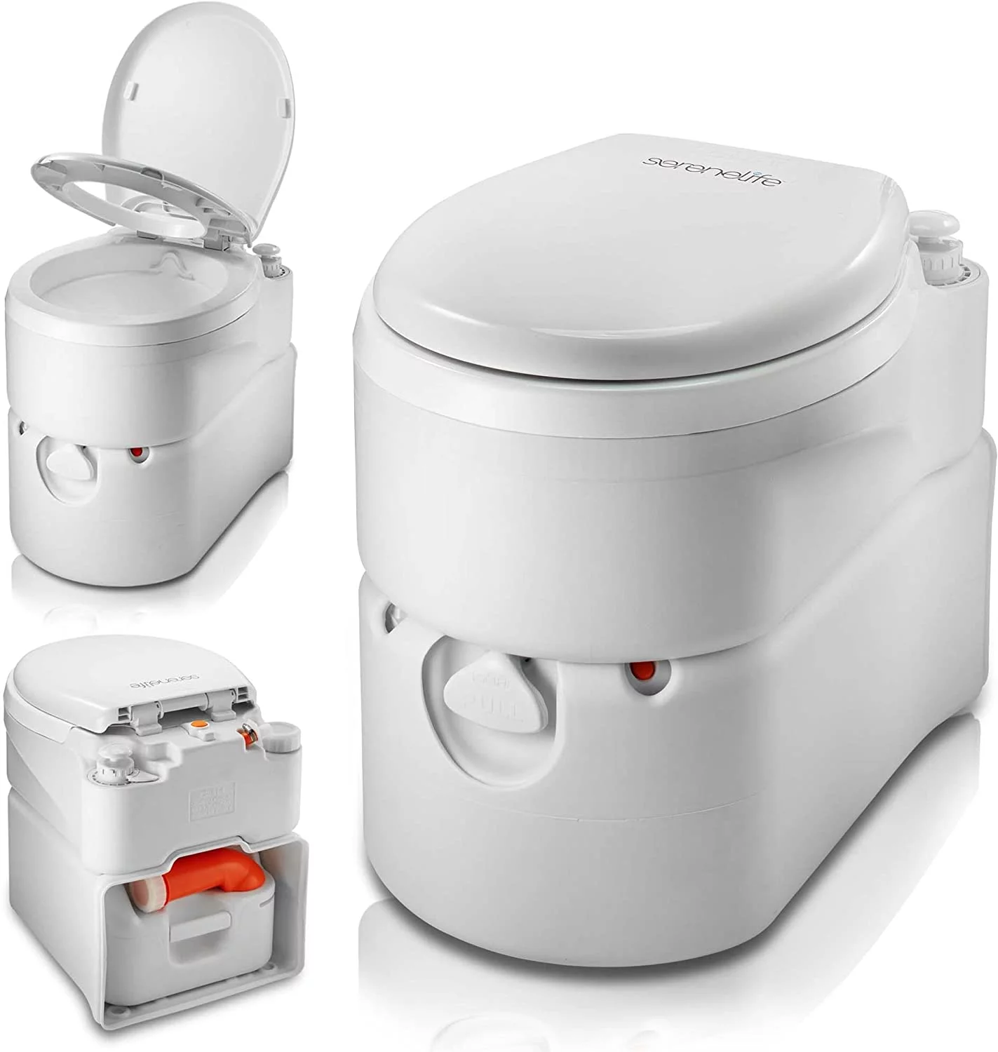 SereneLife Brand Outdoor Portable Cassette Toilet W/ Detachable Waste Holding Tank & Level Indicator