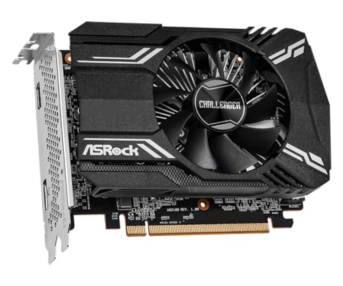 ASRock AMD Radeon RX 6400 Challenger ITX 4GB GDDR6 0dB Silent Cooling 16 Gbps Graphics Card 8K 64bit 7680 x 4320 HDMI DisplayPort PCI Express 4.0
