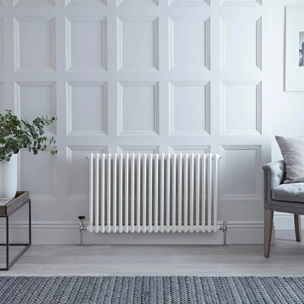 Traditional Column RADIATOR, Cast Iron Style, 23.5x22 x 39x22 in White Finish NAHB0088