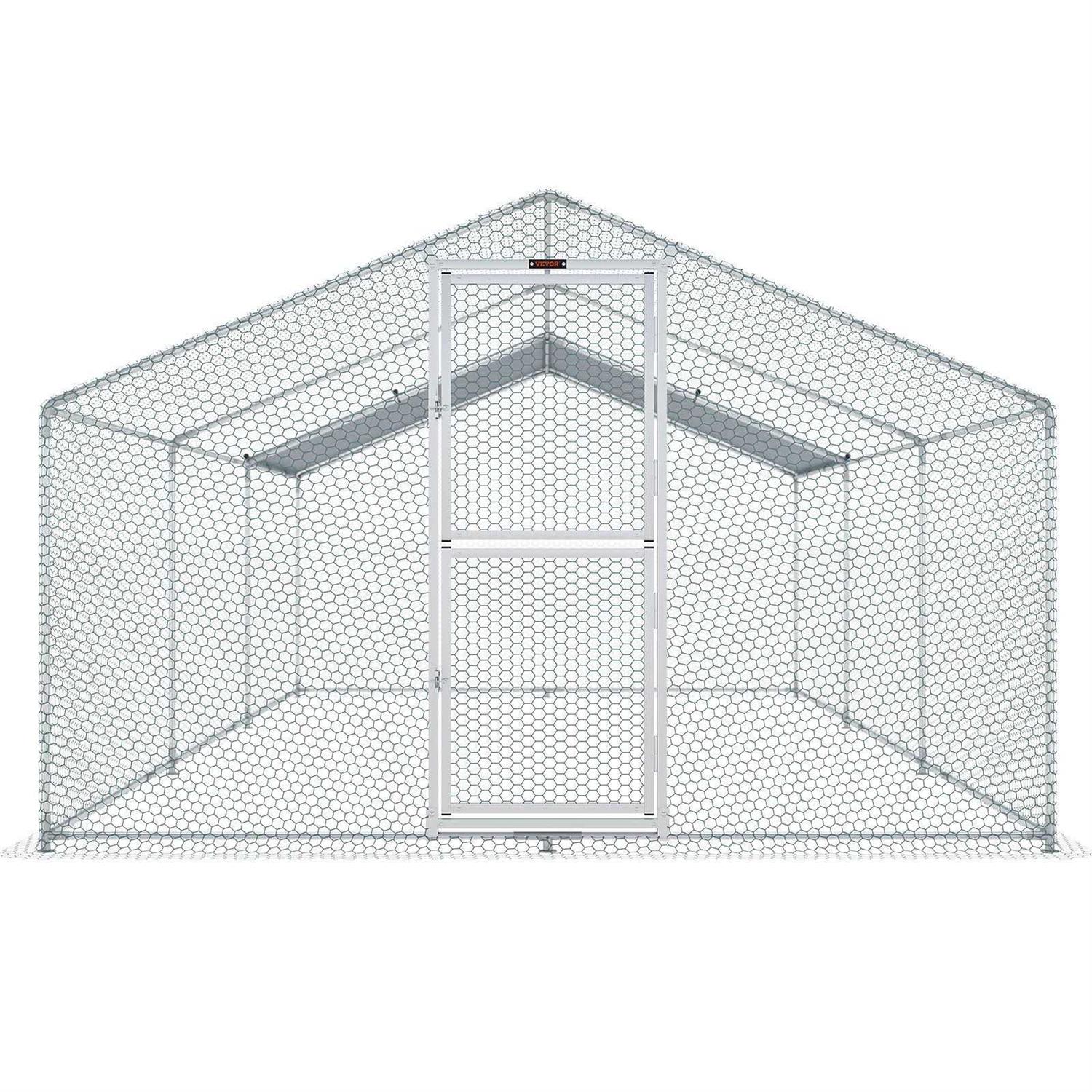 VEVOR Large Metal Chicken Coop with Run Walkin Poultry Cage for Yard Waterproof Cover - Pet Supplies online store