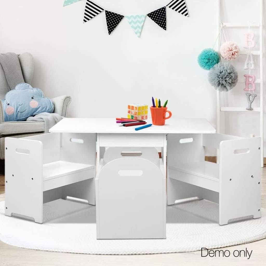 Kids Table and Chair Set - White