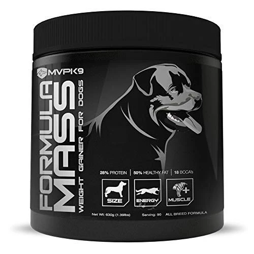 MVP K9 Formula Mass Weight Gainer for Dogs - Helps Promote Healthy Weight Gain, Size and Muscle in Dogs - Great for Skinny, Underweight