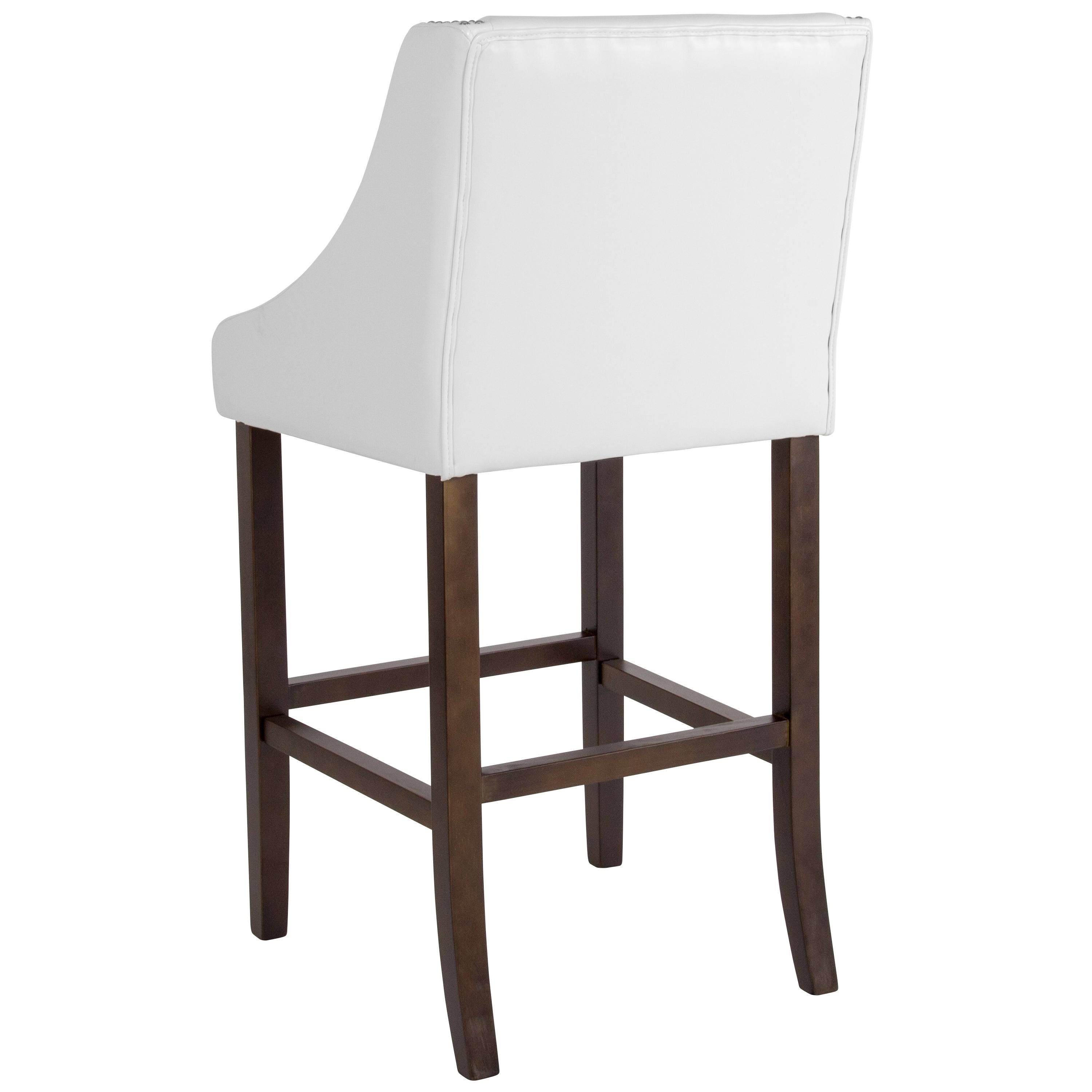 Lancaster Home 2 Pk. 30x22 High Transitional Barstool with Accent Nail Trim - 20x22W x 22x22D x 42x22H - Dark Grey Fabric
