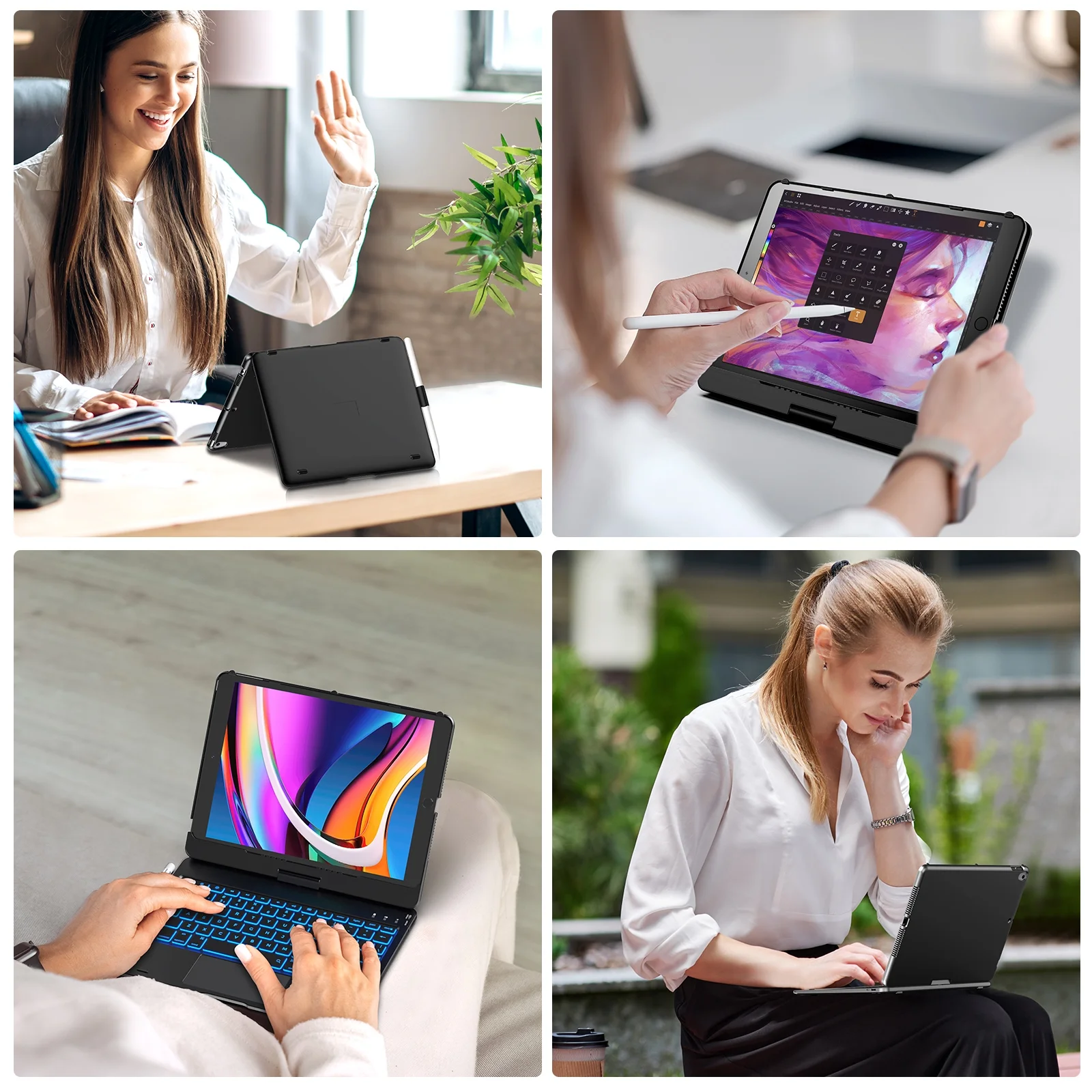 Typecase iPad Keyboard Case with Touch for 10.2-inch iPad 9th Generation (2021), iPad 8th Generation (2020), 7th Gen, iPad Air 3, iPad Pro 10.5