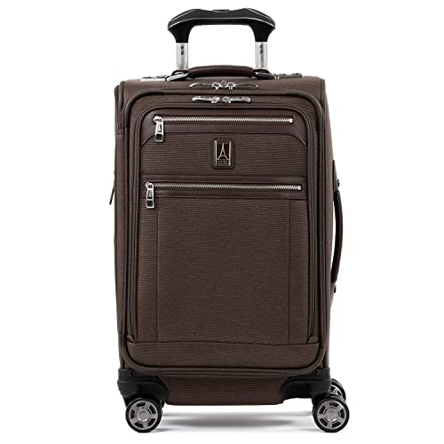 Travelpro Platinum Elite Softside Expandable Carry on Luggage, 8 Wheel Spinner Suitcase, USB Port, Suiter, Men and Women, Bordeaux Red