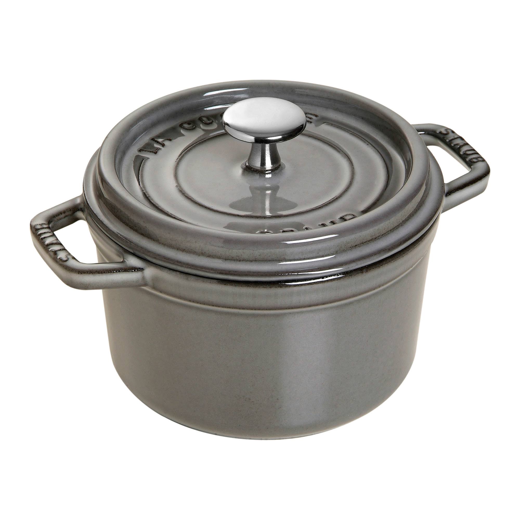 Staub Cast Iron 0.75-Quart Round Cocotte - Graphite Grey