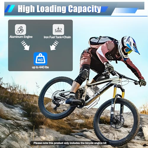 100cc Bicycle Engine Kit, Bike Motor Kit 2-Stroke Motorized Bicycle Kit Fit for 26-28" Bikes with V-Frame