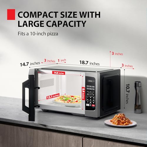 Toshiba ML-EM62P(SS) Large Countertop Microwave with Smart Sensor, 6 Menus, Auto Defrost, ECO Mode, Mute Option & 16.5" Position Memory Turntable