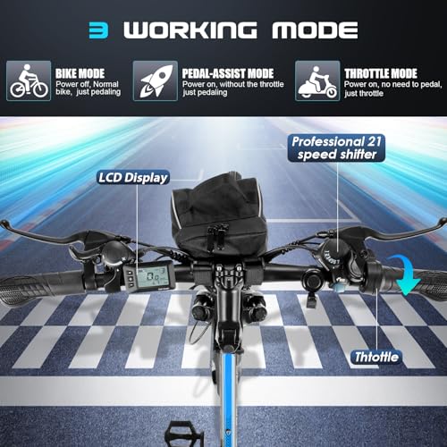 Vivi Electric Bike for Adults 750W Peak Folding Electric Mountain Bike 26'' Commuter Ebike 22MPH Adult Electric Bicycles with Removable Battery