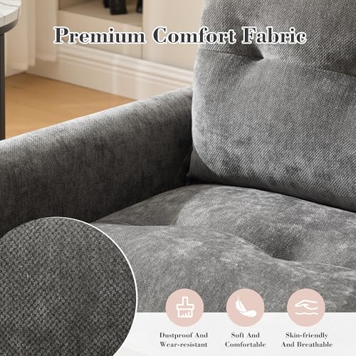 360 Swivel Accent Barrel Chair with Storage Ottoman & Headrest