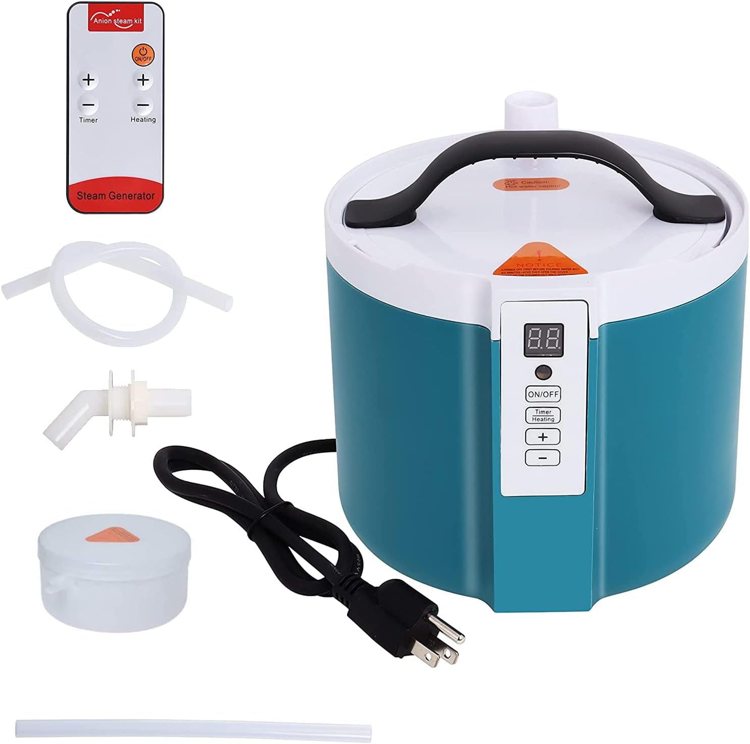 amocane 1.6L Sauna Steamer, Stainless Steel Steam Generator with Remote Control, New Anti-riot Device (110V, US Plug) Pack of 2