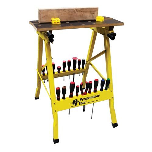 Performance Tool W54025 Portable Multipurpose Workbench and Vise (200 lbs Capacity) , Yellow