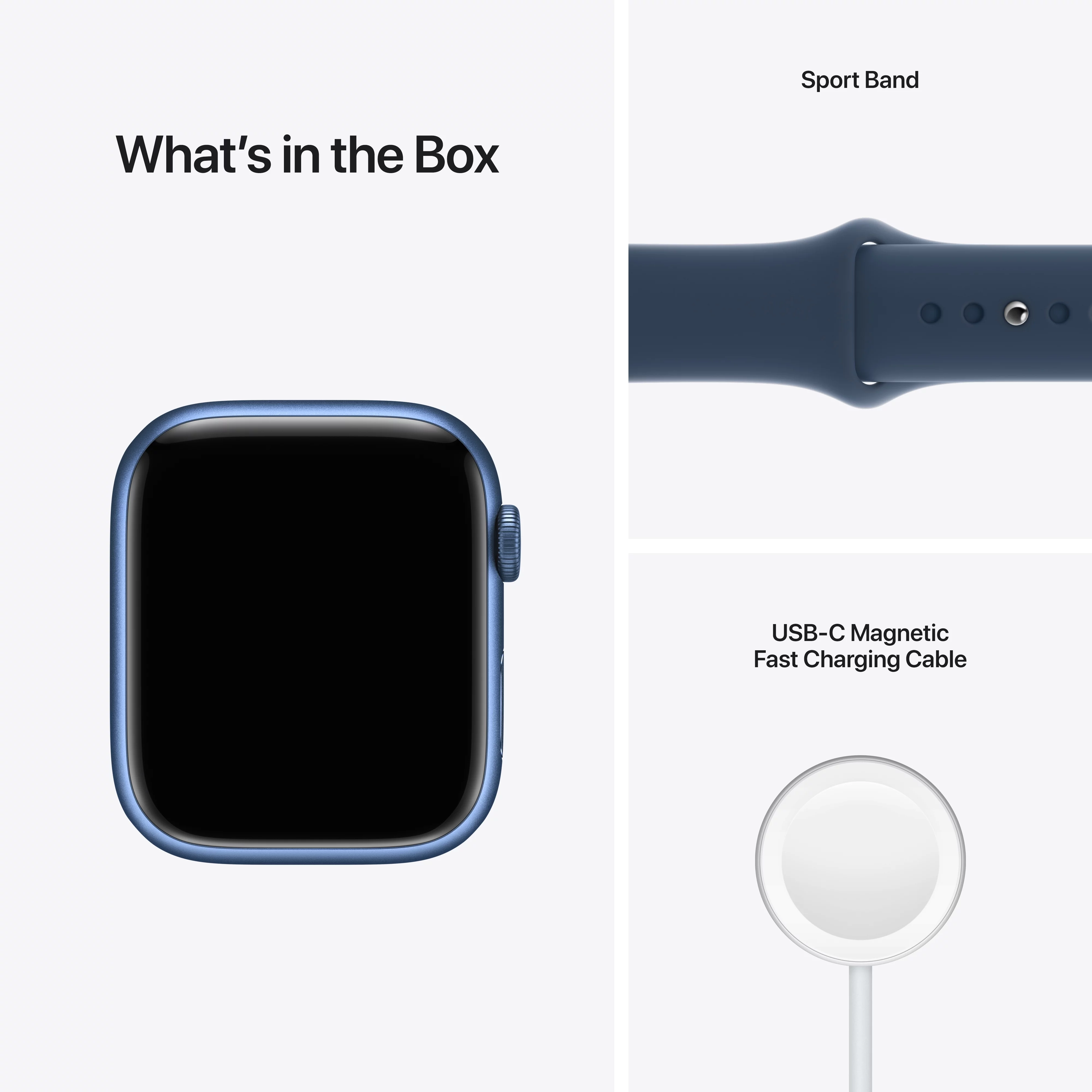 Apple Watch Series 7 GPS, 45mm Blue Aluminum Case with Abyss Blue Sport Band - Regular