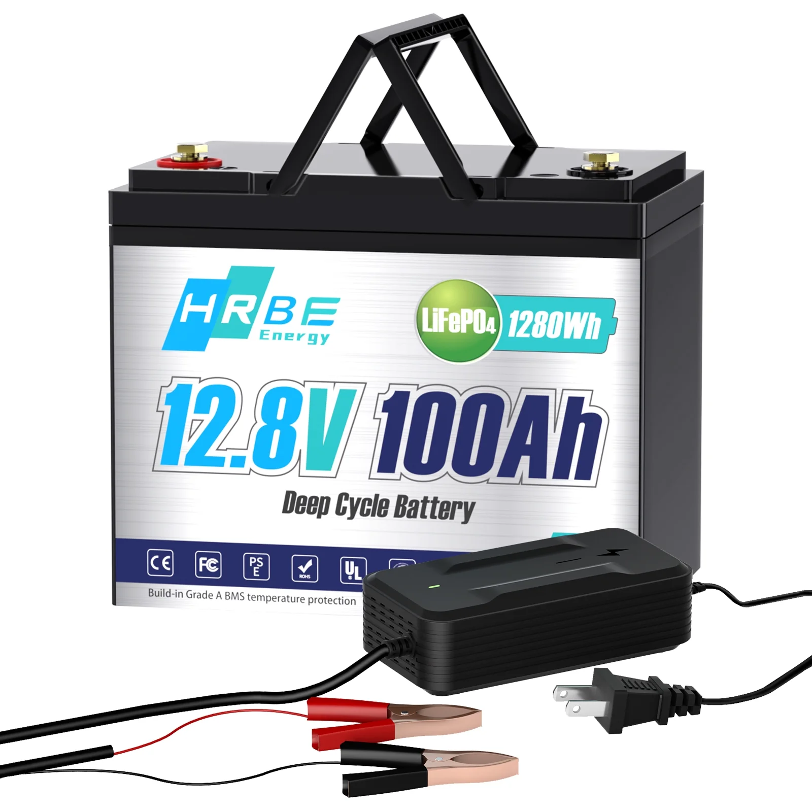 Mini LiFePO4 Battery 12V 100Ah with Charger