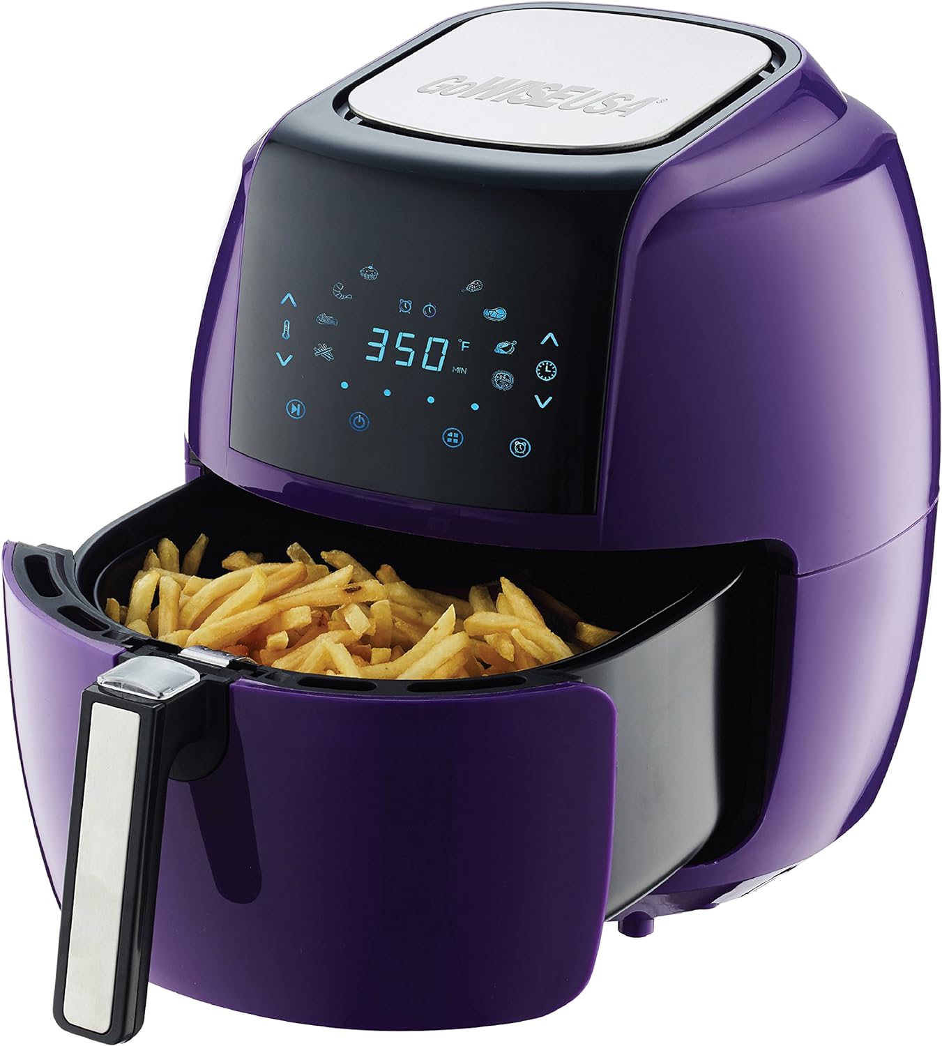 GoWISE USA 5.8-Quart Programmable 8-in-1 Air Fryer XL + Recipe Book (Plum) - Smart Home Appliances