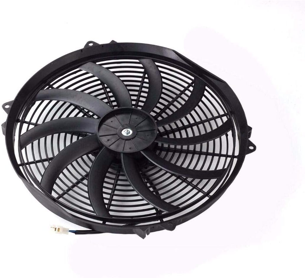 16" inch Universal Slim Fan Push Pull Electric Radiator Cooling 12V Mount Kit Pack of 2