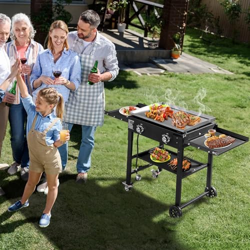 Outvita 2 Burner Portable Flat Top Gas Grill, 28" Propane Griddle, 30,000 BTU