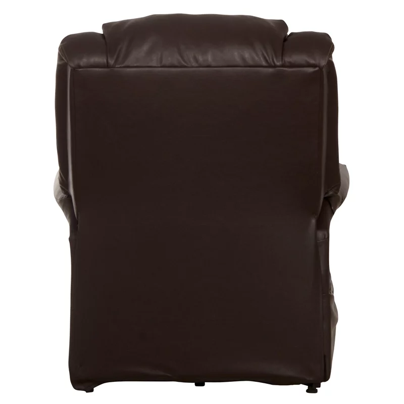 Catnapper Hewitt Power Lift Lay-Flat Recliner with Brown Disinfectable PU Fabric