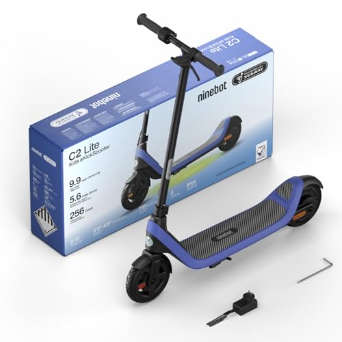 Segway Ninebot eKickScooter - Electric Scooter for Kids 6-14, w/t Adjustable Handlebar Height (Only C2 Pro) for Riders up to 132 lbs