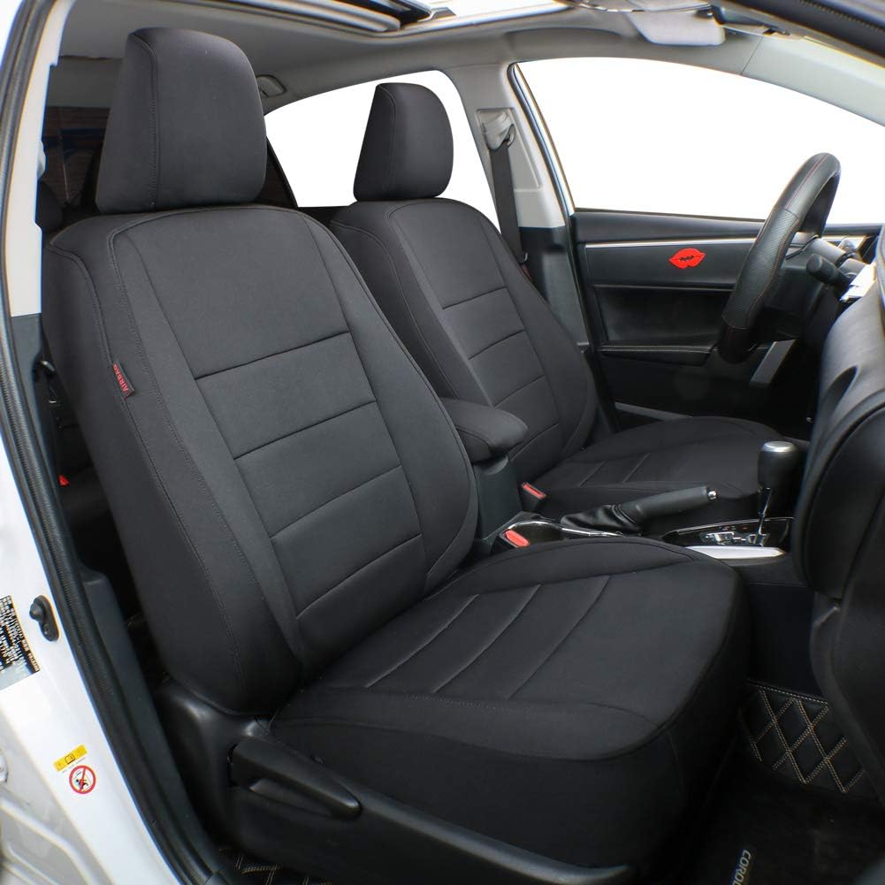 EKR Custom Fit Full Set Car Seat Covers for Select Tesla Model 3 2017 2018 2019 2020 2021- Leatherette (Black)