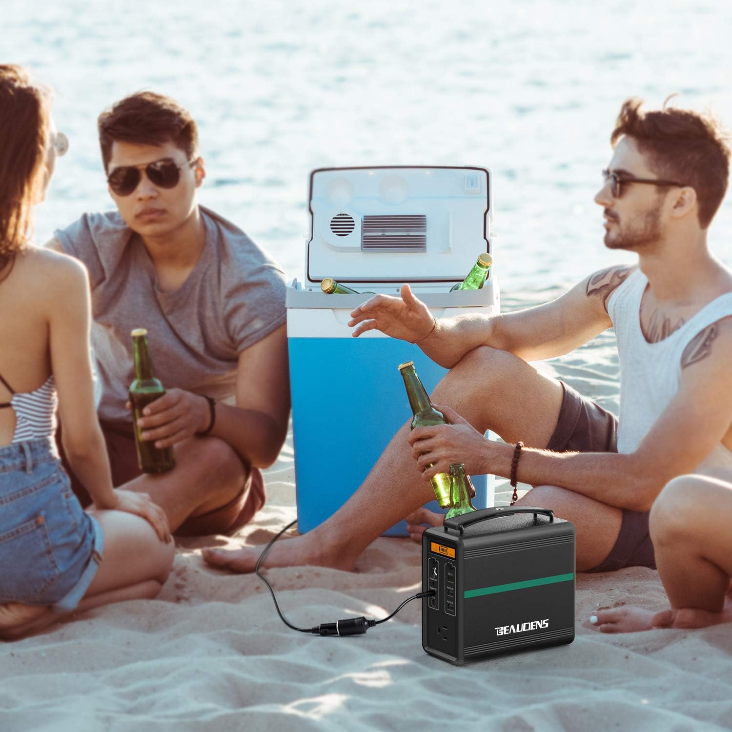 BEAUDENS Portable Power Station 166Wh LiFePO4 Battery Solar Generator 2000 Cycles