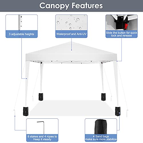 COBIZI Canopy 10x20 Pop Up Canopy Tent with 6 Sidewalls Party Tents for Parties Weddings Backyard Waterproof Canopy Outdoor Commercial Canopy Event