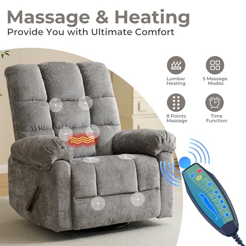 Oversized Power Lift Recliner Chair with Massage and Heat for Elderly, 26" Extra Wide Lift Chair for Big and Tall