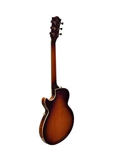 IYV-IJZ-300A TSB Jazz Solid hollow-Body Electric Guitar, Tobacco Sunburst